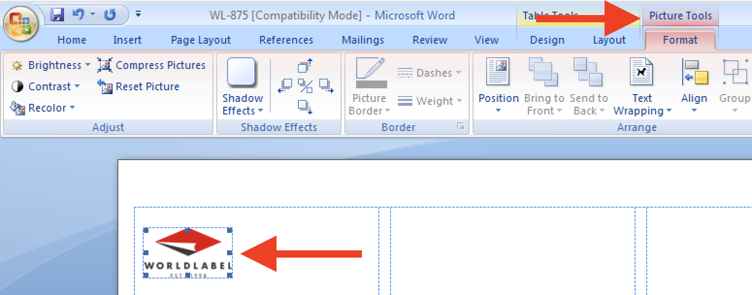 Insert And Resize Images/text Into Label Cells In A Word Pertaining To Microsoft Word 2010 Label Templates