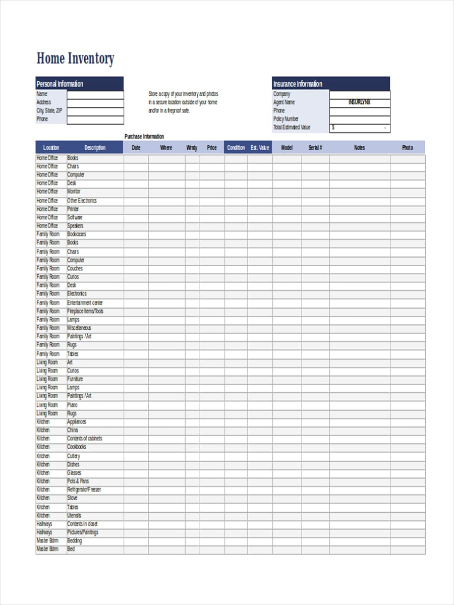 Insurance Inventory List Template ] – Event Guest List Inside Insurance Inventory List Template