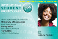 International Student Card with Isic Card Template