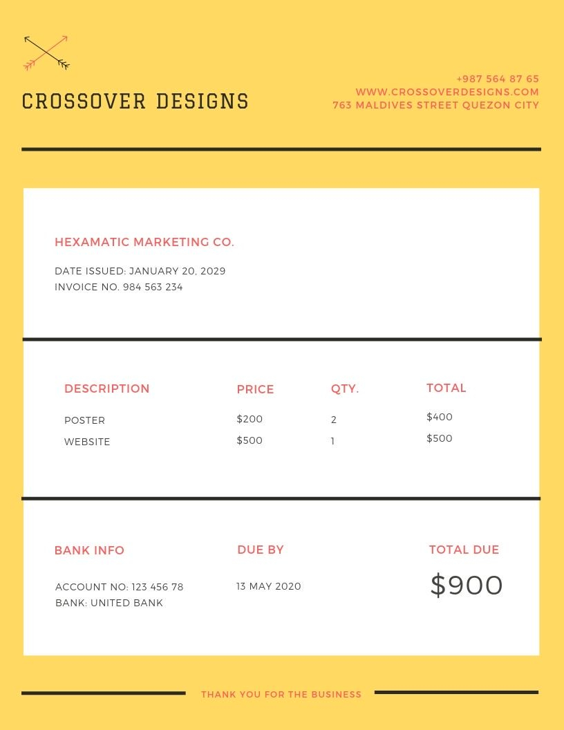 Invoice Design: 50 Examples To Inspire You – Learn Pertaining To Invoice Template For Designers