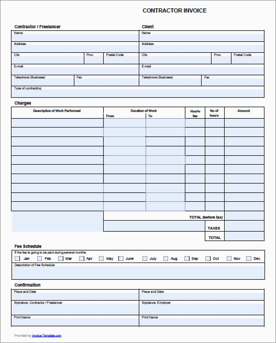 Invoice Examples Free Contractor Template Pdf Templates Throughout General Contractor Invoice Template