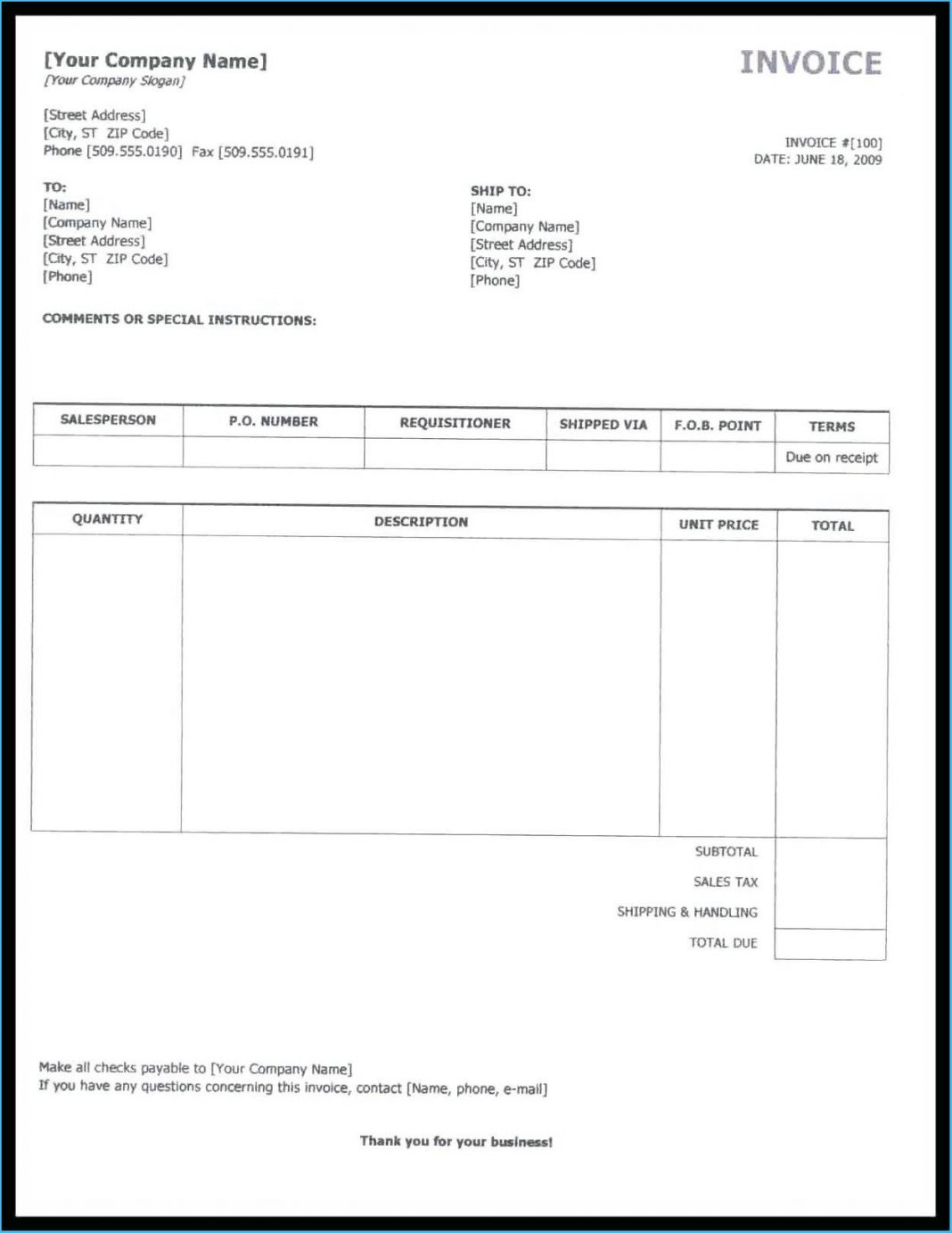 Invoice Examples How To Create An Template Word Excel Pdf For Google Drive Invoice Template