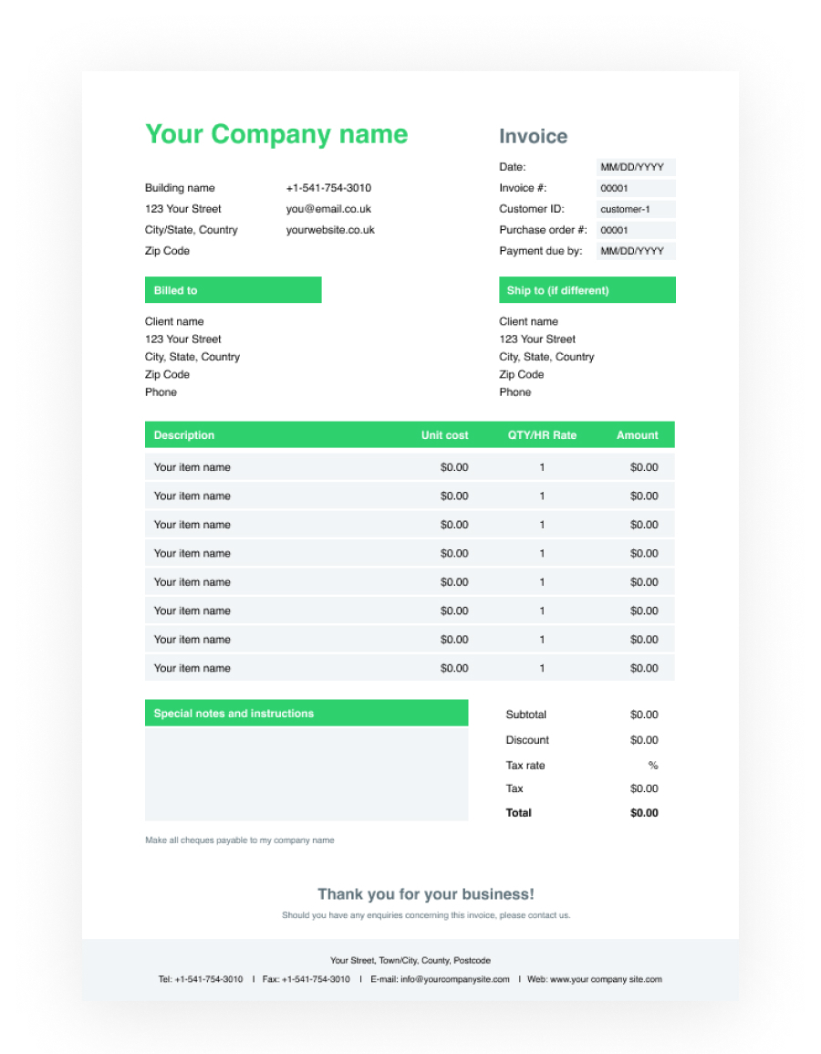 Invoice Template For Google Docs – Free Download – Transferwise With Regard To Invoice Template Google Doc