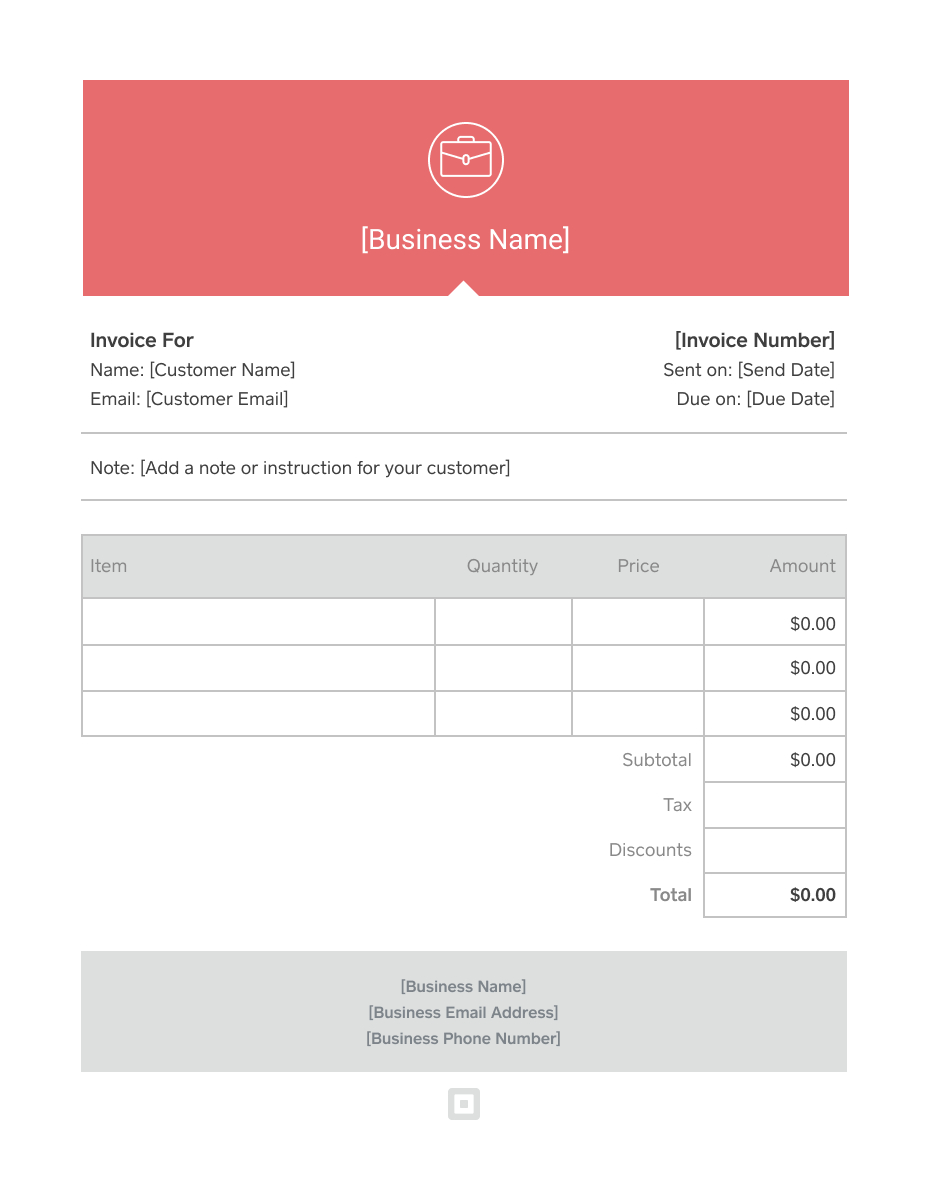 Invoice Template – Generate Custom Invoices | Square For Microsoft Invoices Templates Free