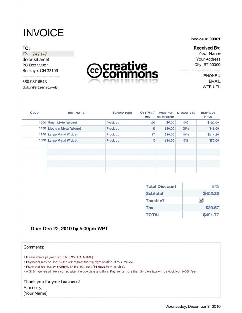 Invoice Template Numbers | Invoice Example Within Invoice Template Ipad