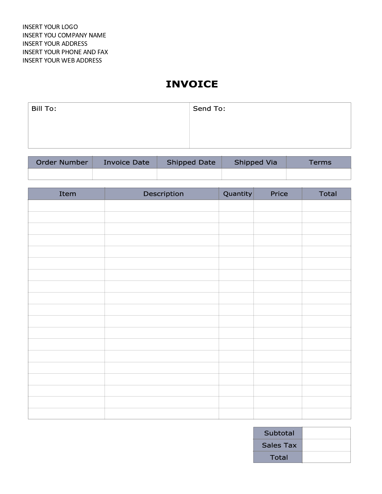 Invoice Template Word 2010 | Invoice Example Pertaining To Invoice Template Word 2010