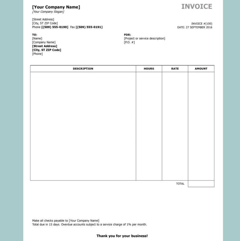 generic invoices templates