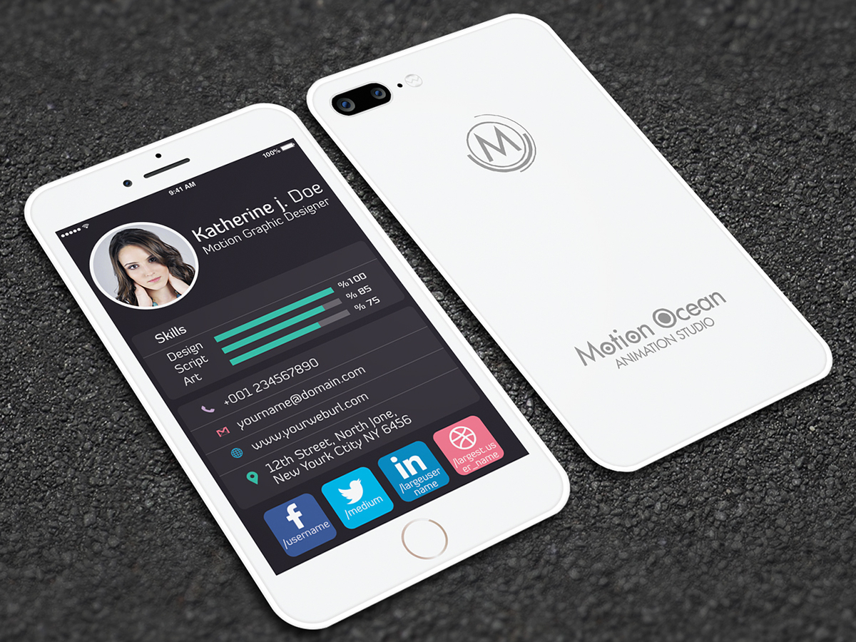 Iphone Style Business Card On Behance In Iphone Business Card Template