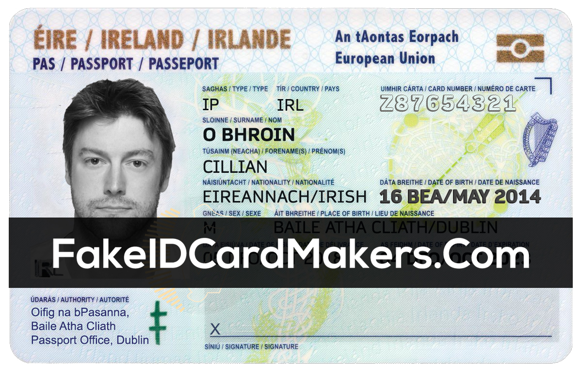 Ireland Id Card Template Psd [Irish Proof Of Identity] In Georgia Id Card Template