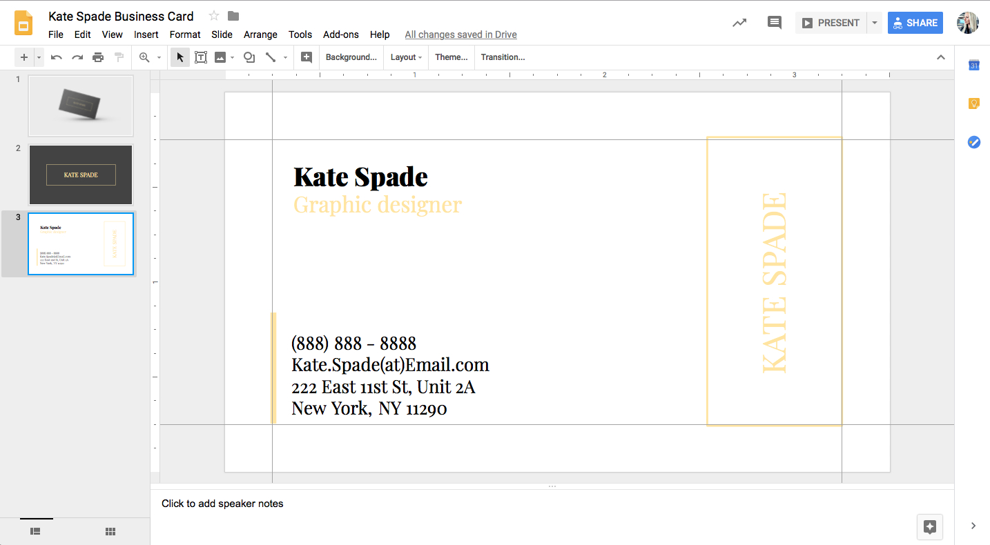 Kate Spade Business Card Template For Google Docs – Stand Pertaining To Google Docs Note Card Template