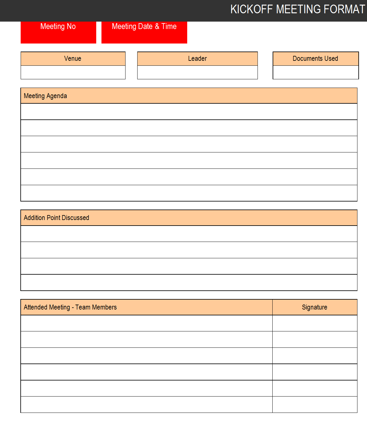 Kickoff Meeting Format – Pertaining To Minute Of Meeting Template Doc
