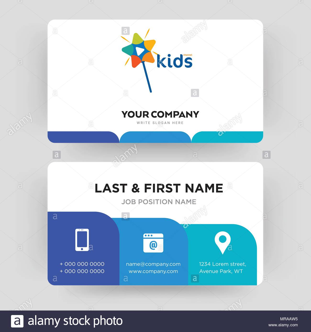 Kids Channel, Business Card Design Template, Visiting For Regarding Id Card Template For Kids