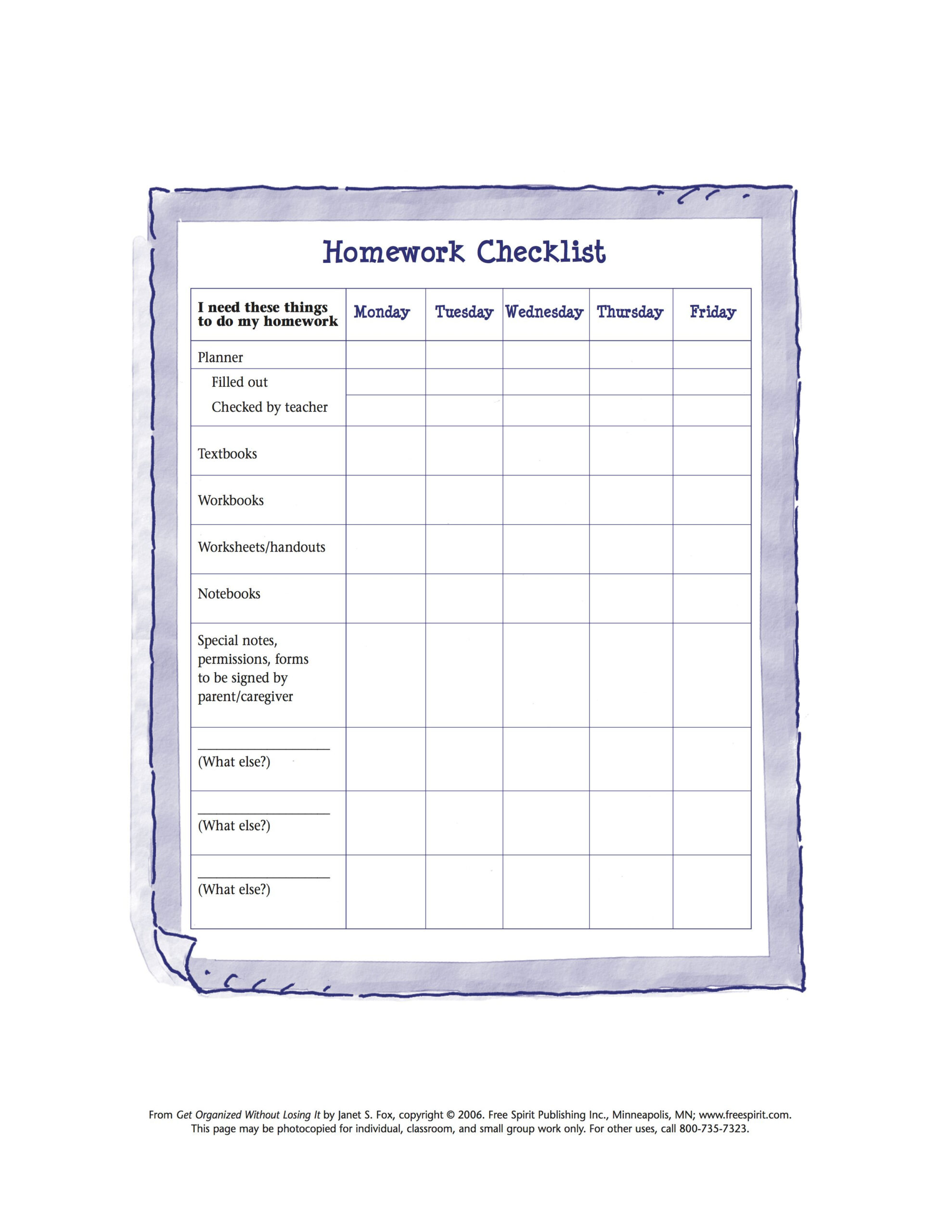 Kids Worksheets Elementary School E Printable Homework Regarding Homework Agenda Template