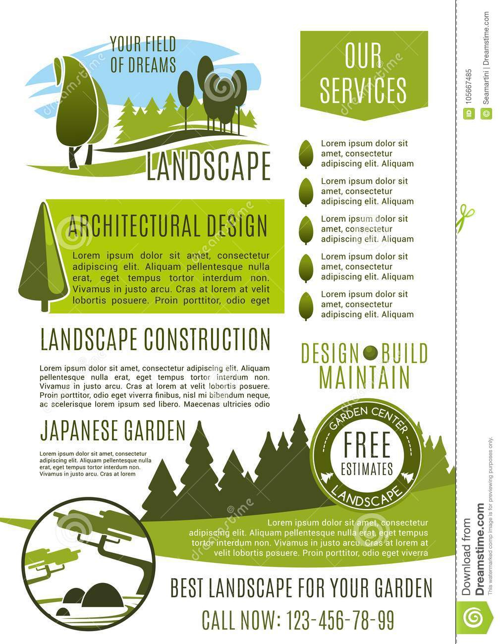 Landscape Design Company Business Banner Template Stock For Lawn Care Flyers Templates Free