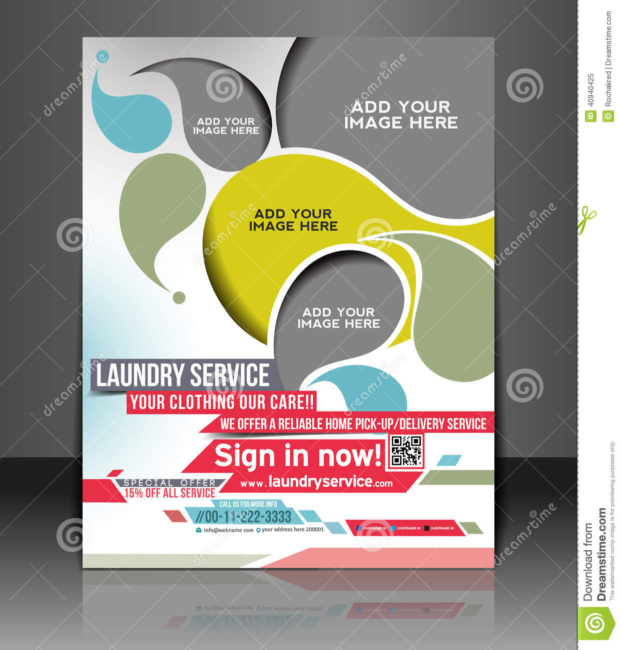Laundry Service Flyer Design Stock Vector – Illustration Of Throughout Ironing Service Flyer Template
