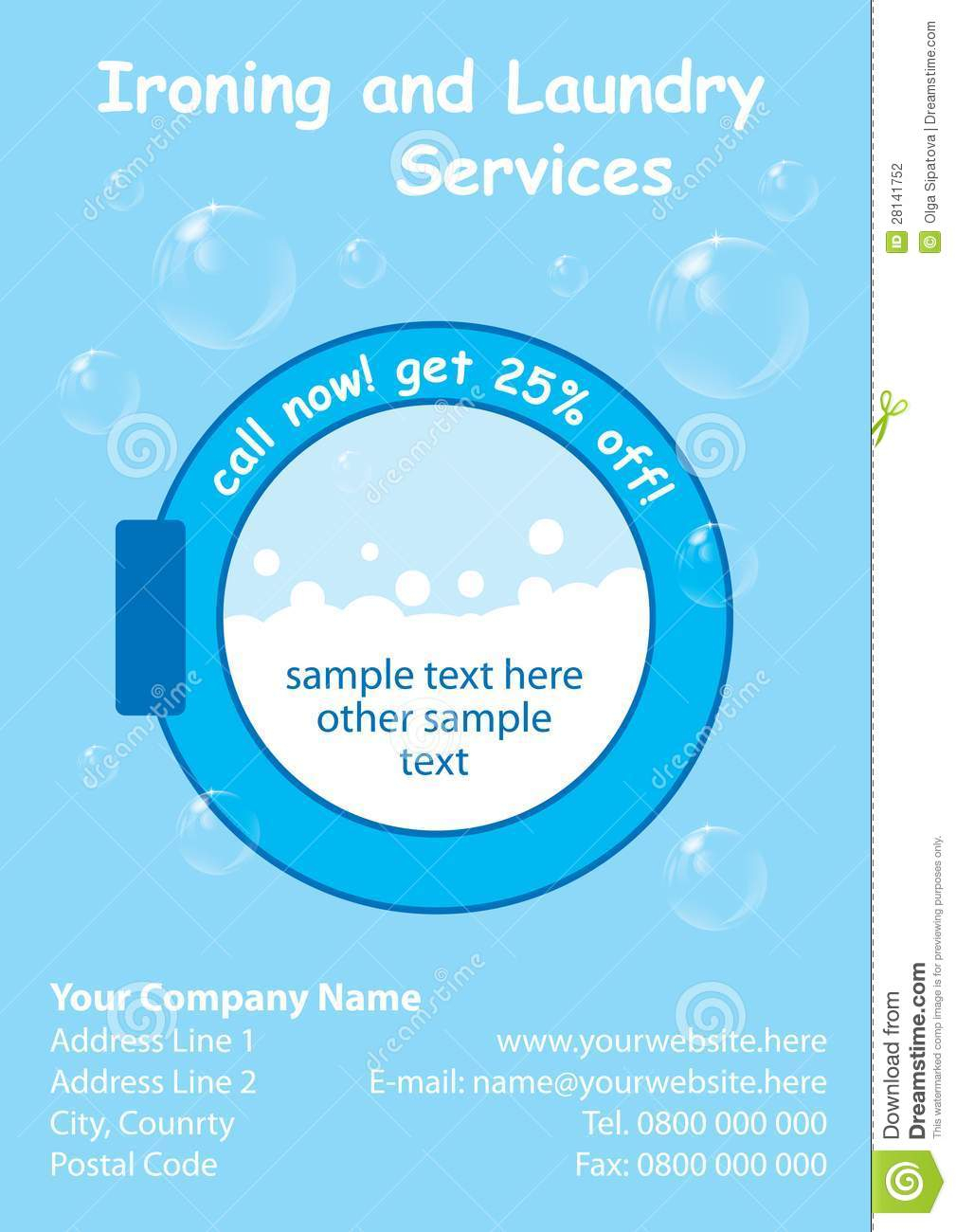 Laundry Services Flyer Template Stock Illustration Intended For Laundry Flyers Templates