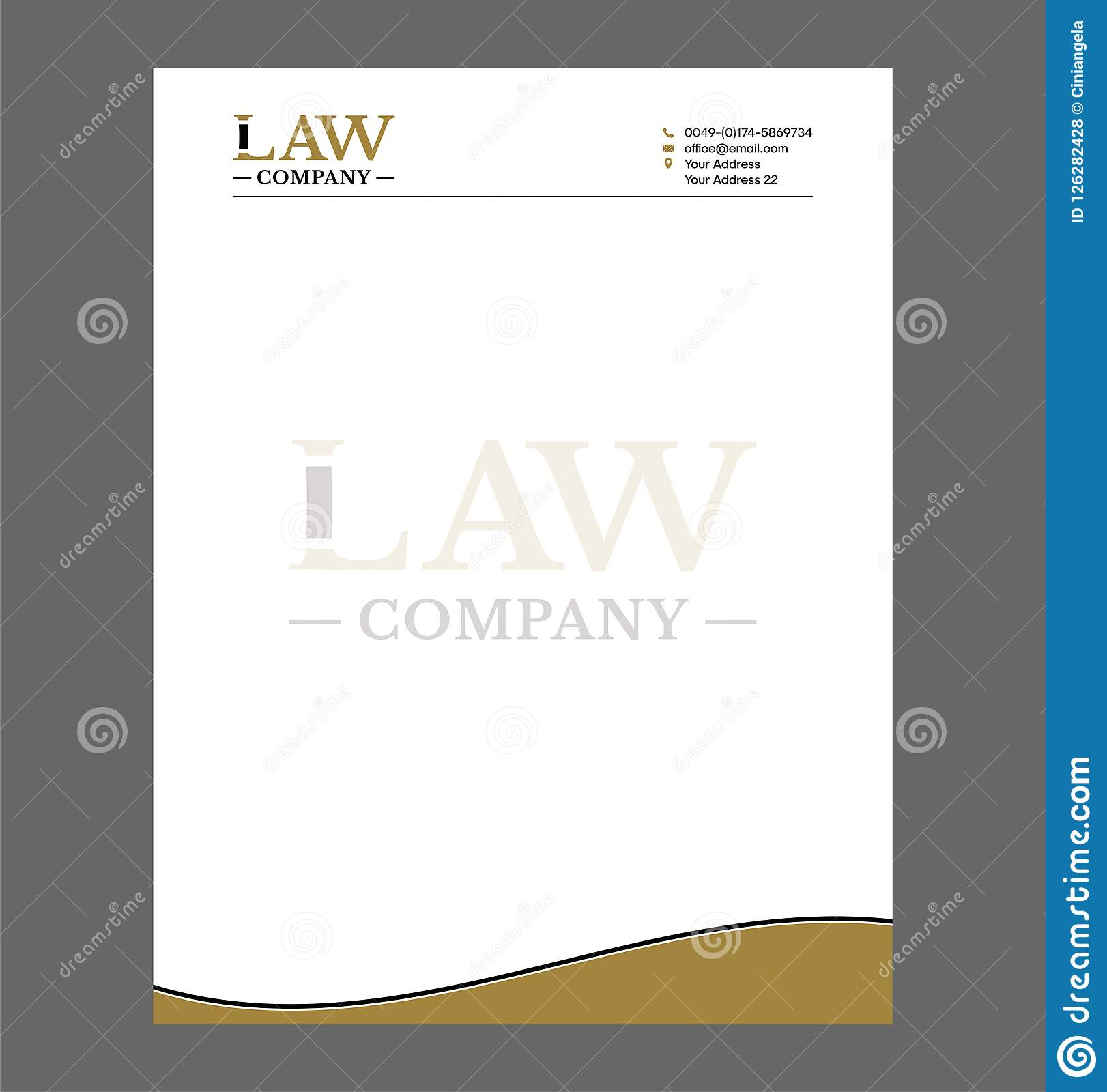 Law Or Attorney Letterhead Template For Print With Logo Intended For Law Office Letterhead Template Free