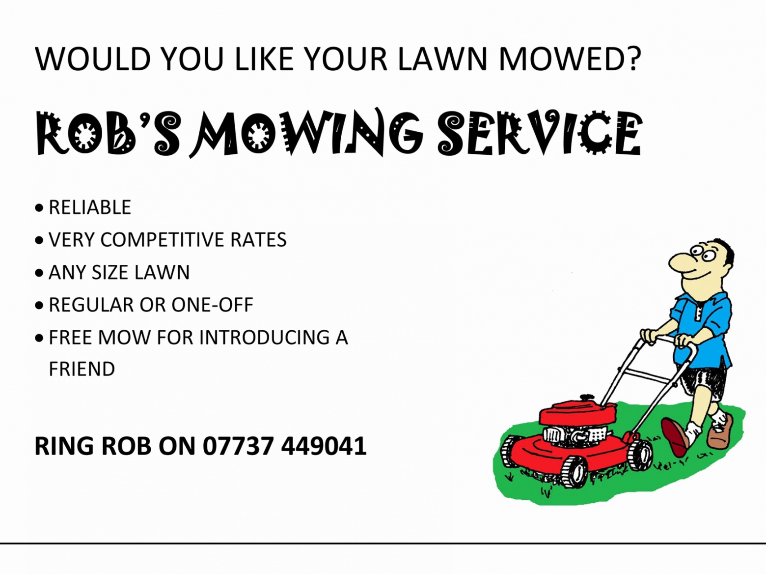 Lawn Care Advertising Flyers Unique Mowing Service Fly On In Mowing Flyer Template