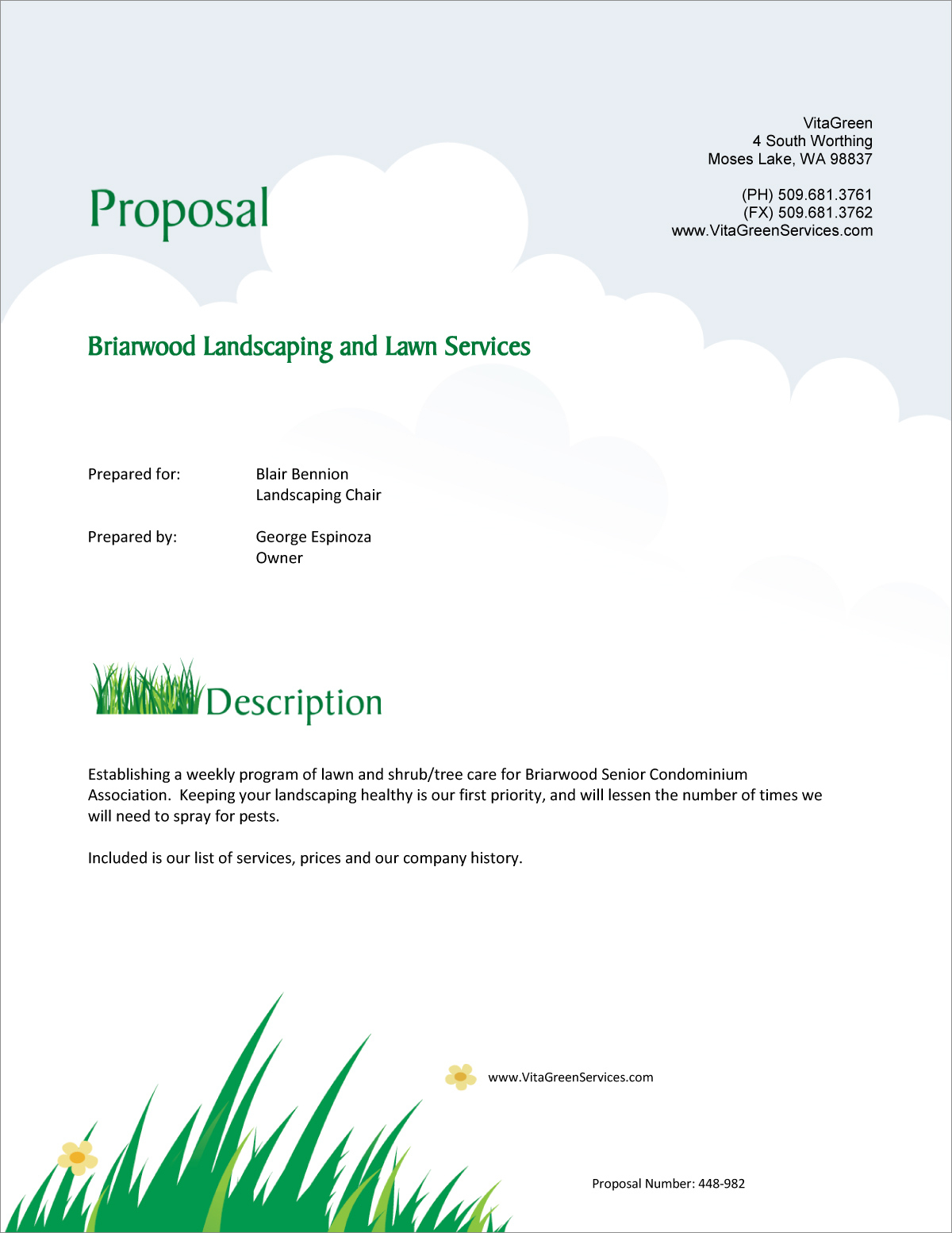 Lawn Care And Landscaping Services Proposal - 5 Steps Throughout Lawn Care Proposal Template