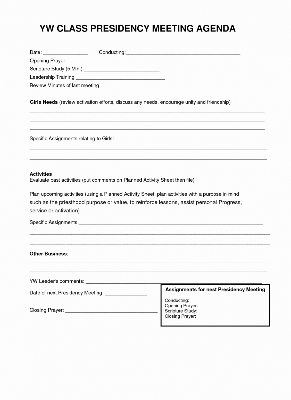 Lds Church Family Budget Worksheet Blank Printable Excel Pdf Pertaining To Lds Sacrament Meeting Program Template