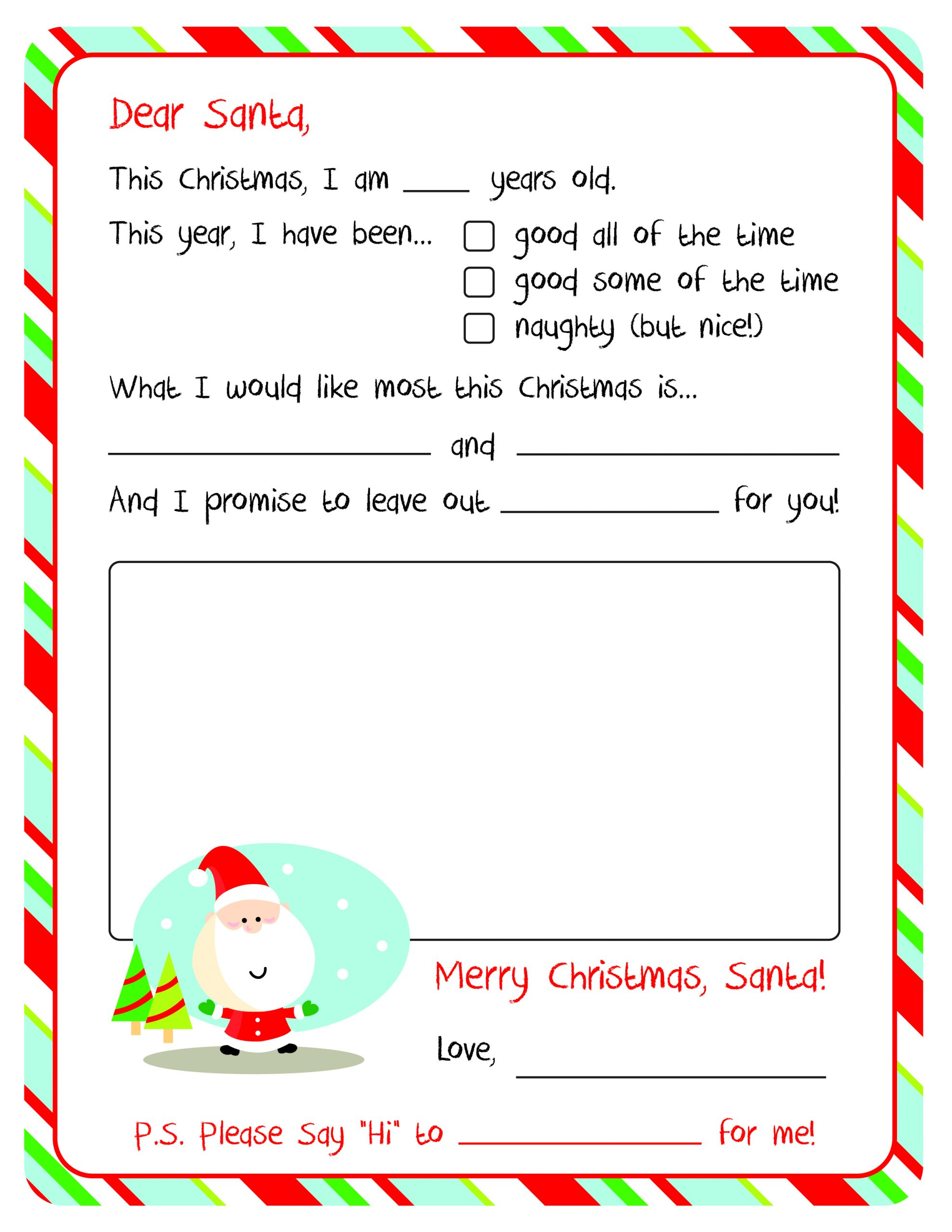 Letter From Santa Template Word Christmas Free Printable Uk In Letter From Santa Template Word
