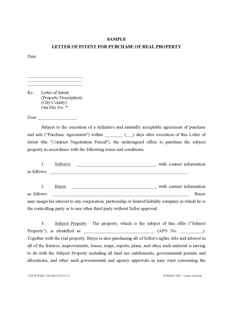 Letter Of Intent Template – 28 Free Templates In Pdf, Word Throughout Letter Of Intent For Real Estate Purchase Template