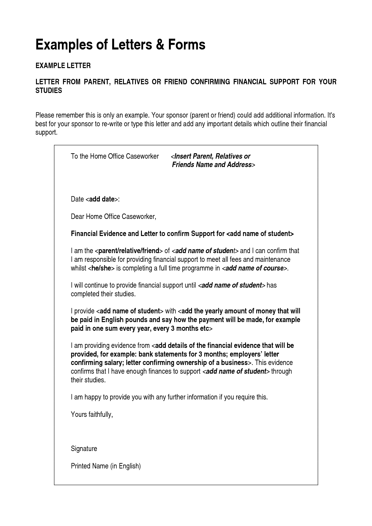 Letter Of Support For Teacher Of The Year ~ Sample & Templates With Letter To Parents Template From Teachers