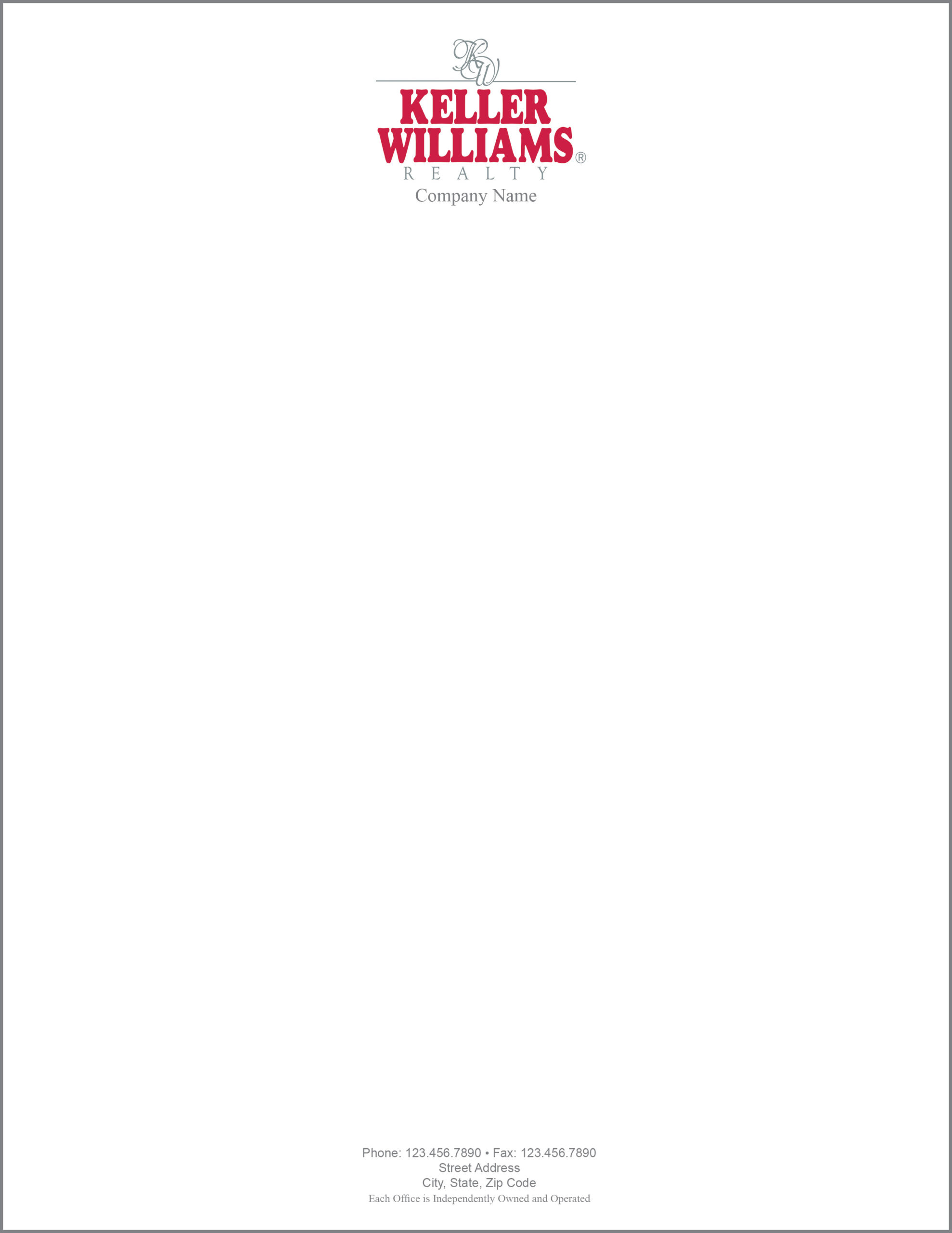Letterhead Examples With Logos In Keller Williams Letterhead Templates