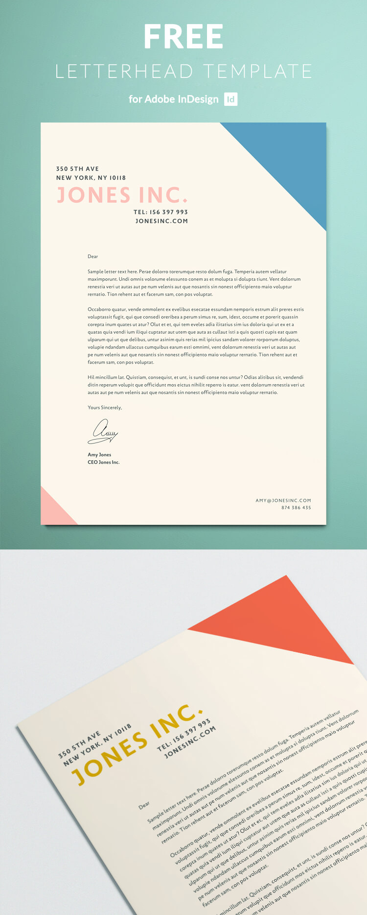Letterhead Template For Indesign | Free Download Inside Letterhead Templates Indesign