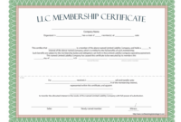 Llc Membership Certificate - Free Template intended for Llc Membership Certificate Template