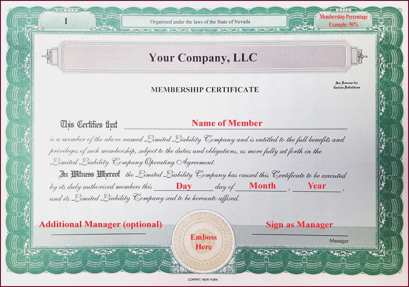 Llc Membership Certificate Template Word – Colona.rsd7 With Llc Membership Certificate Template