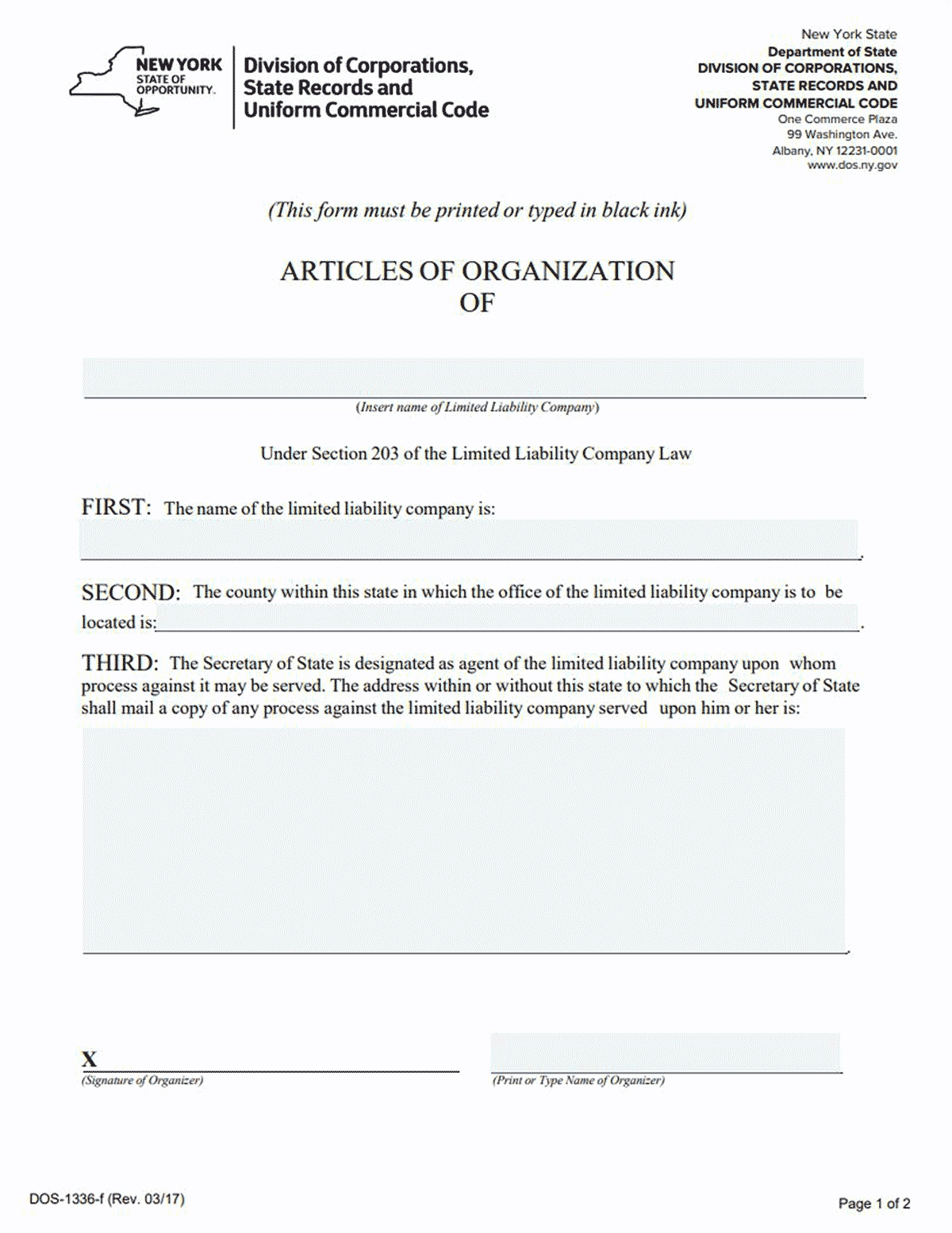Llc New York – How To Form An Llc In New York Pertaining To Llc Articles Of Organization Template