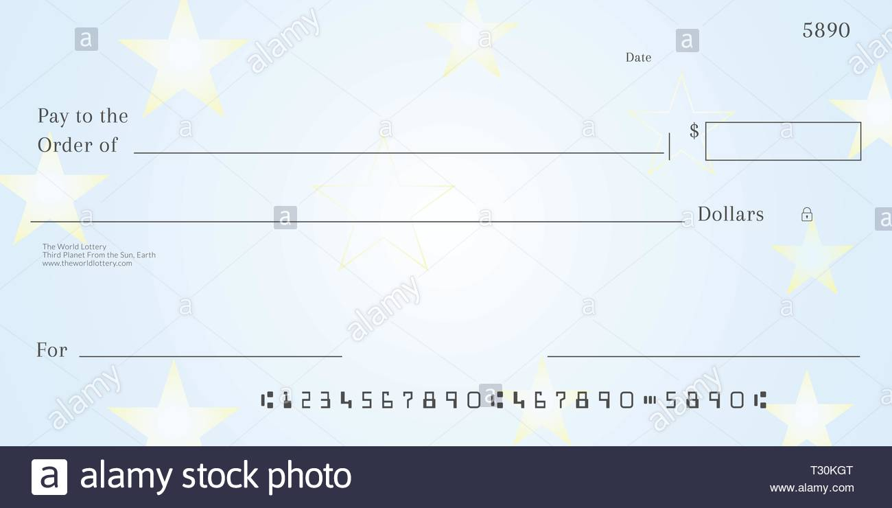 Lottery Winner Cheque Stock Photos & Lottery Winner Cheque Throughout Large Blank Cheque Template