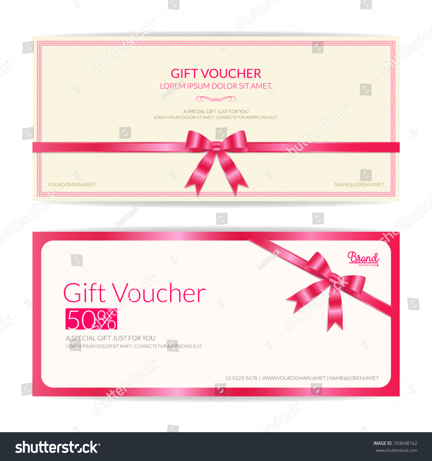 Love Theme Gift Certificate Voucher Gift Stock Vector Pertaining To Love Certificate Templates