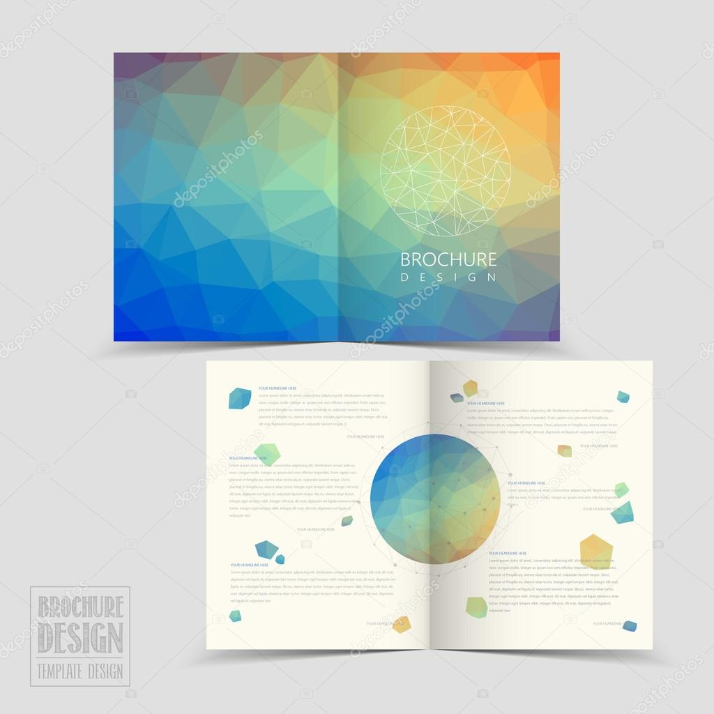 Lovely Half Fold Brochure Template Design — Stock Vector Intended For Half Page Brochure Template