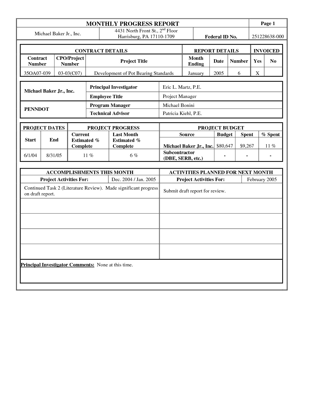 Lovely Monthly Progress Report Template - Superkepo In Monthly Progress Report Template