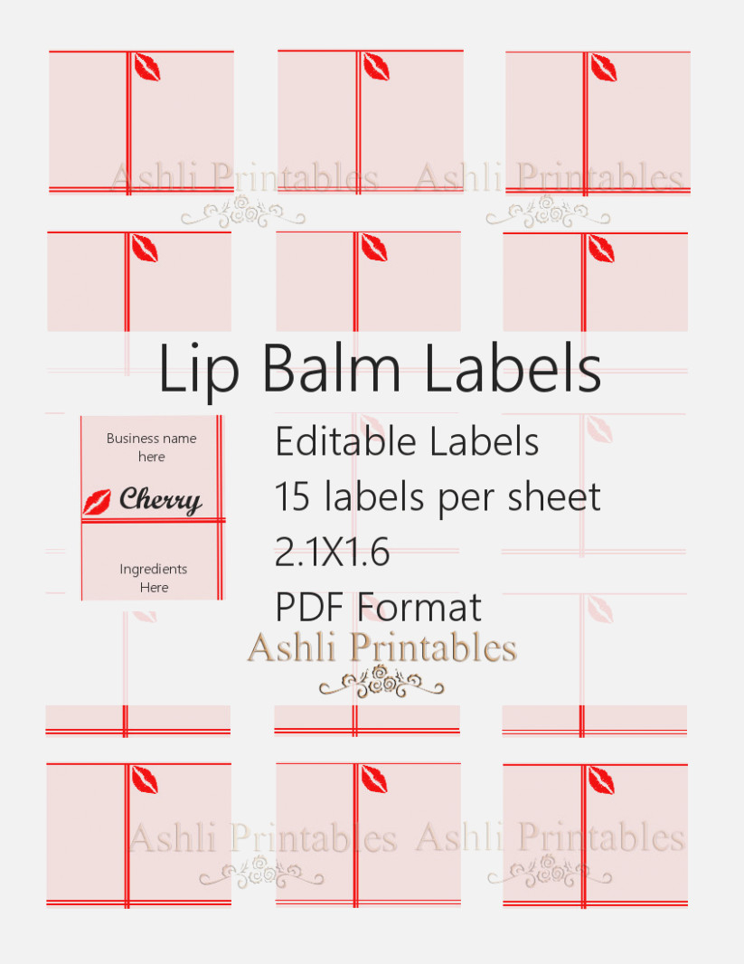 Lucrative Printable Lip Balm Label Template | Marsha Website Inside Lip Balm Label Template