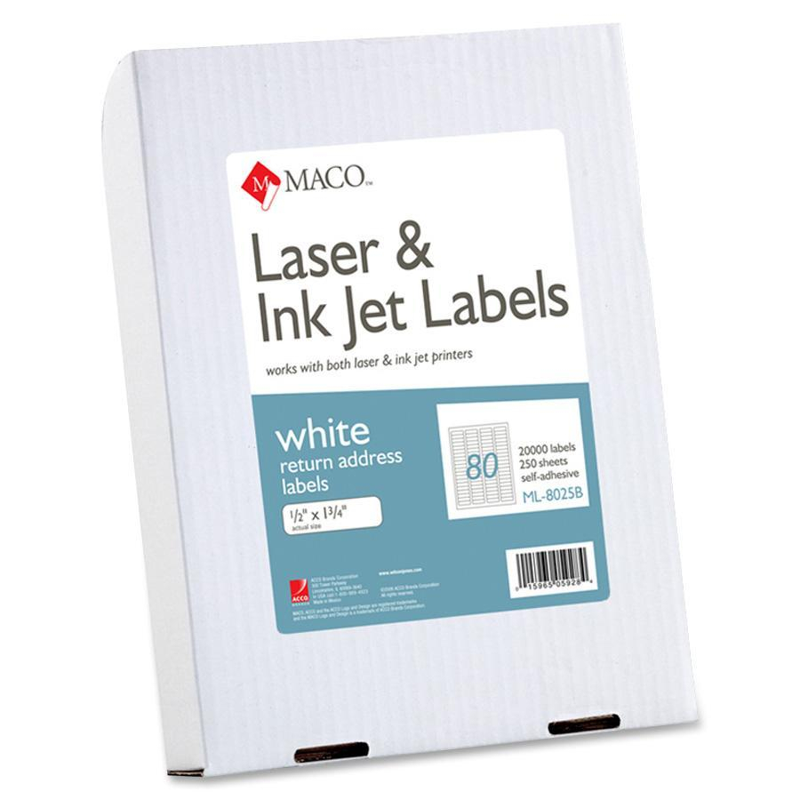 Maco White Laser/ink Jet Return Address Label – 123 Office Intended For Maco Laser And Inkjet Labels Template