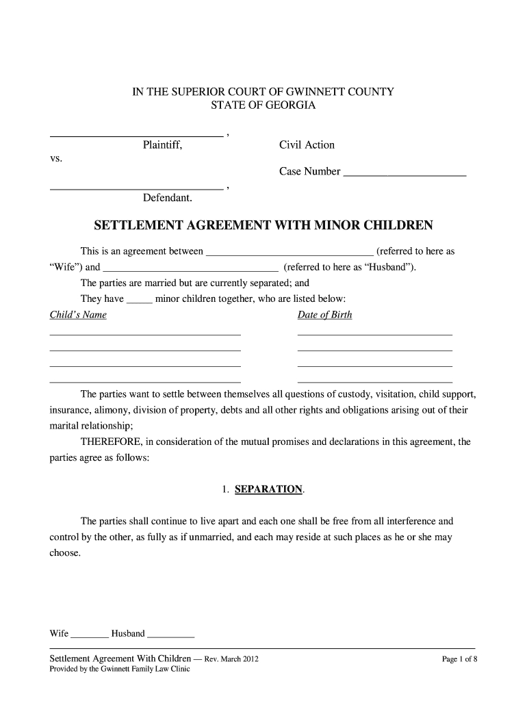 Marital Settlement Agreement With Children – Fill Online Throughout Marital Settlement Agreement Template