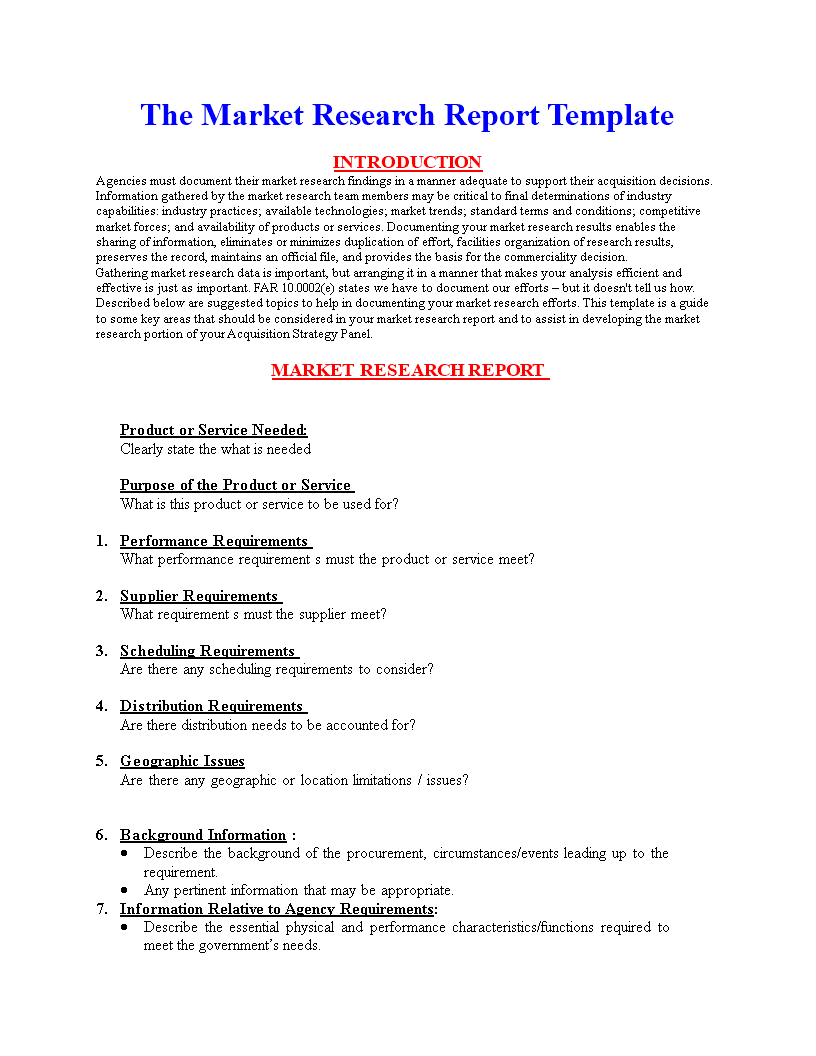 Market Research Report Format | Templates At Regarding Market Research Report Template