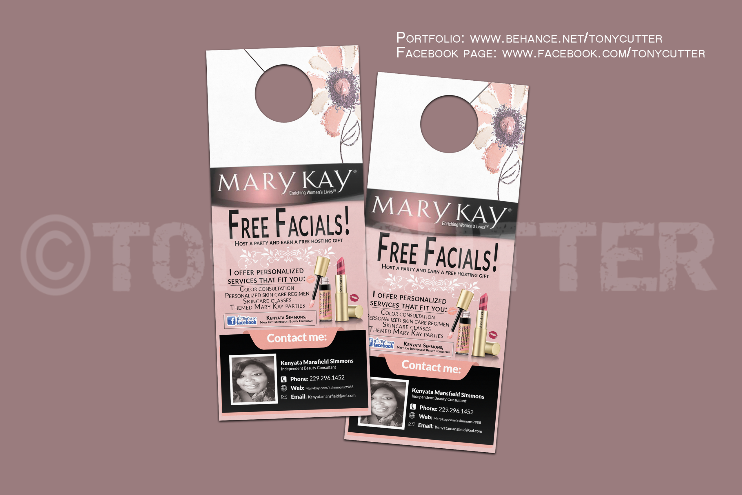Mary Kay Door Hangers On Behance Regarding Mary Kay Business Cards Templates Free