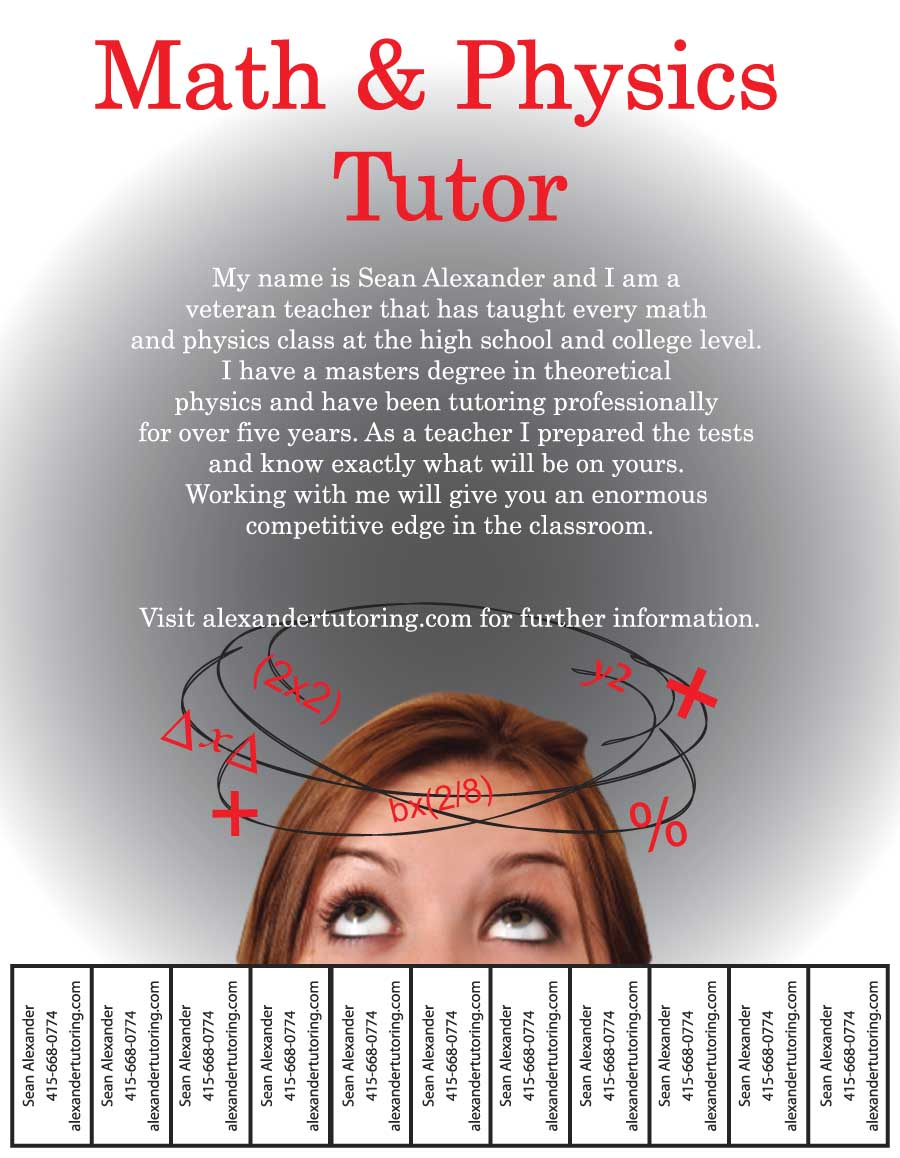 Math And Physics Tutor Flyer | 3 Flyer Designs For A For Math Tutoring Flyer Template