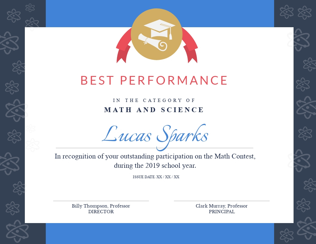 Math Contest - Certificate Template - Visme Within Math Certificate Template