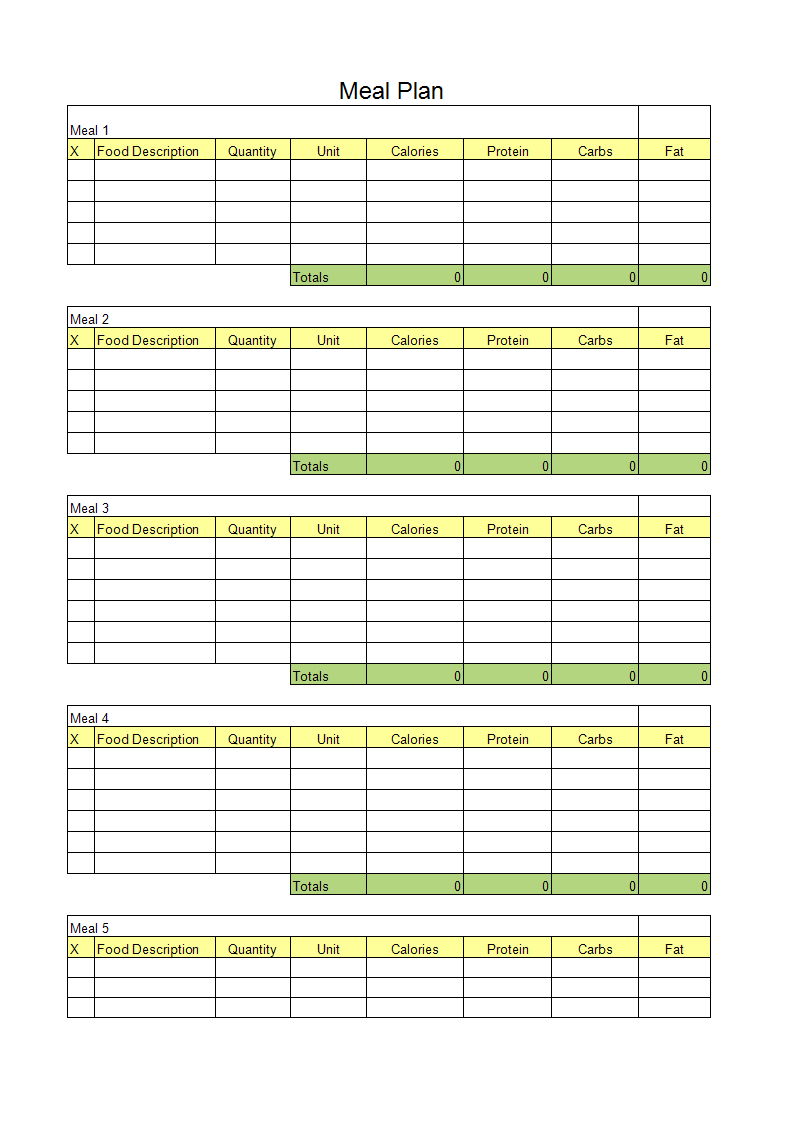 Meal Plan Xlsx Template | Templates At Intended For Meal Plan Template Excel