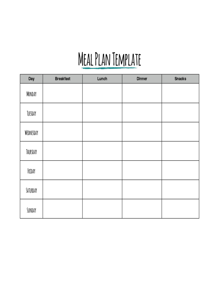 Meal Planner Template – 7 Free Templates In Pdf, Word, Excel Intended For Meal Plan Template Excel