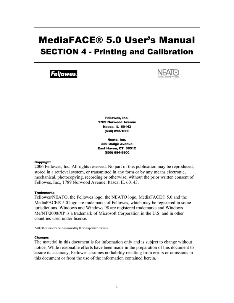 Mediaface® 5.0 User`s Manual | Manualzz Regarding Neato By Fellowes Cd Label Template