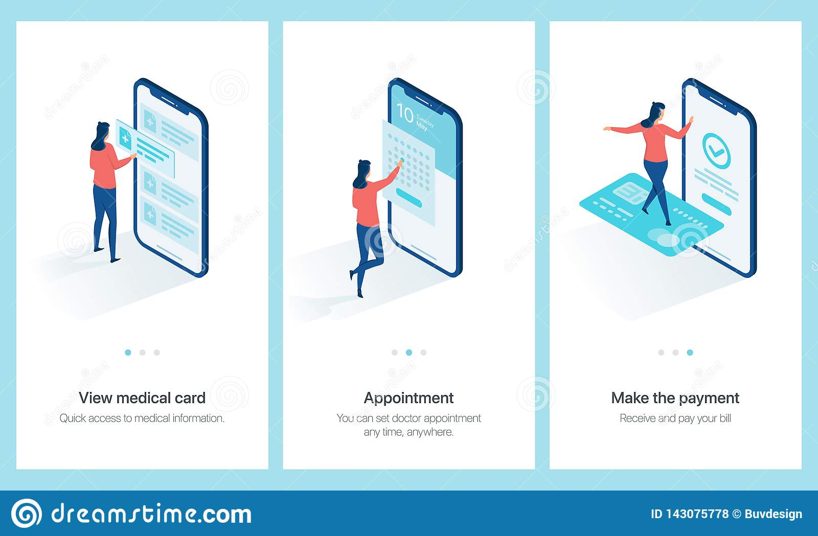 Medical Centre Concept Onboarding. Stock Vector Intended For Medical Appointment Card Template Free