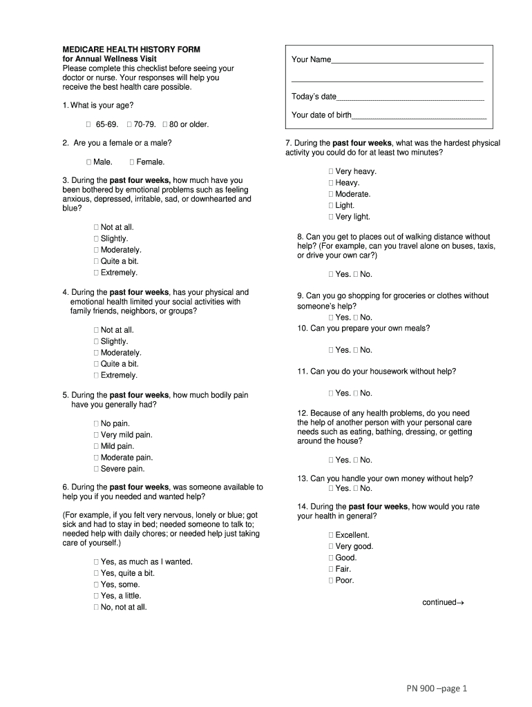 Medicare Annual Wellness Visit Template 2019 – Fill Online In Medicare Wellness Exam Template