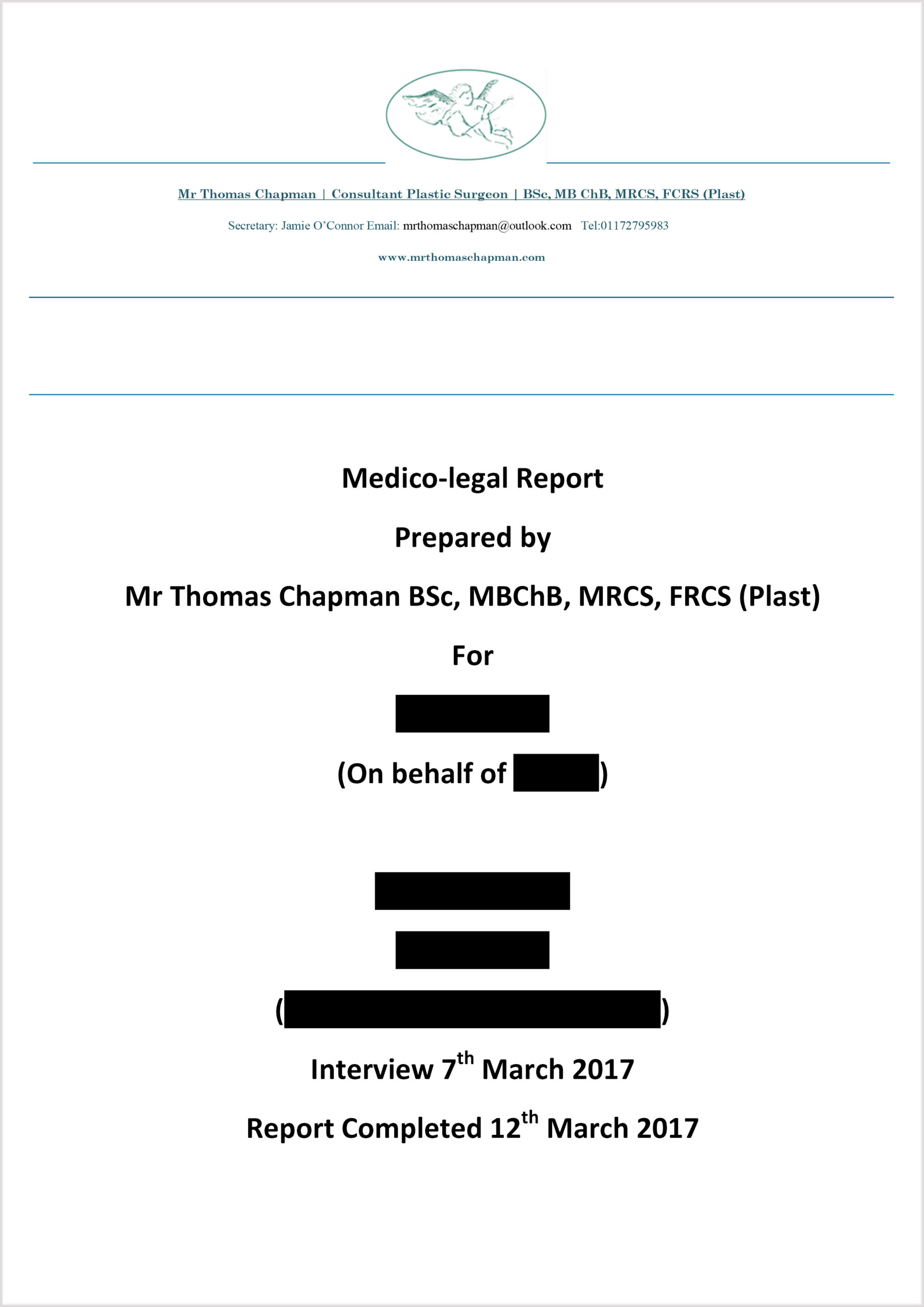 Medicolegal Reporting - Mr Thomas Chapman Within Medical Legal Report Template