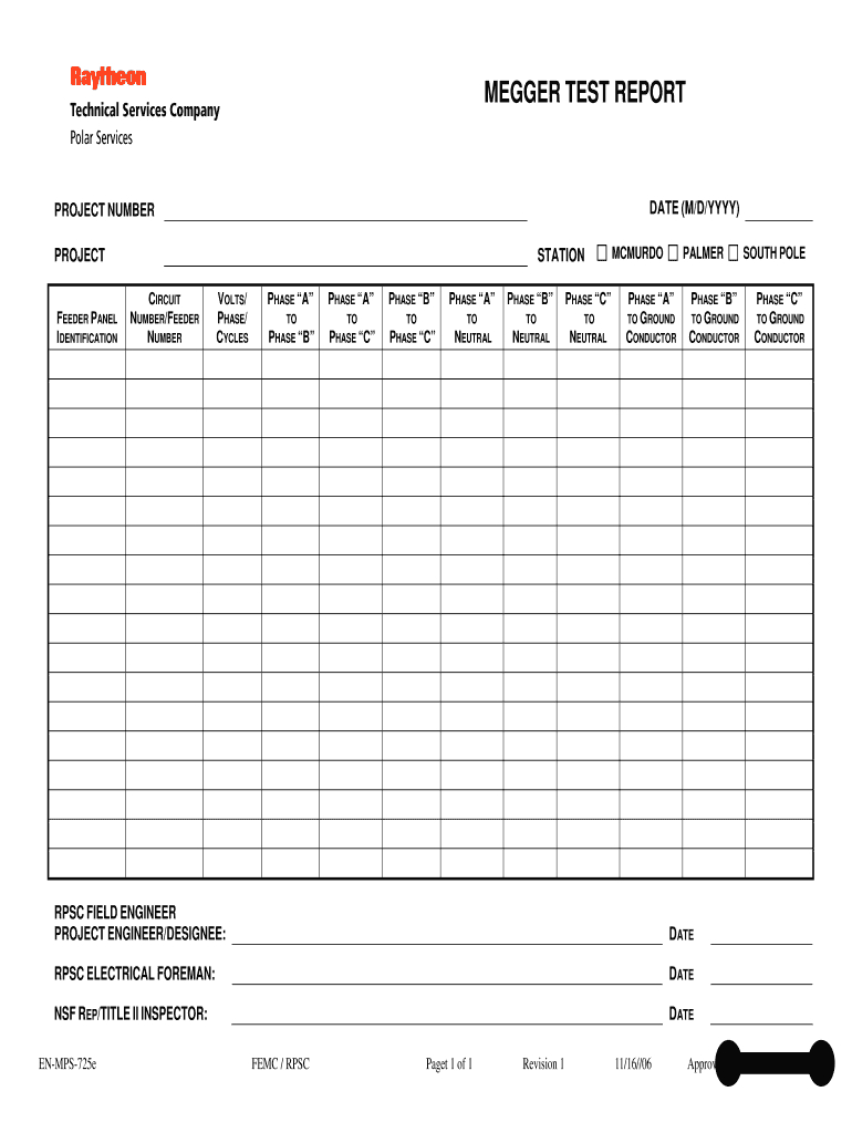 Meggaer Test Report Form Download – Fill Online, Printable For Ir Report Template